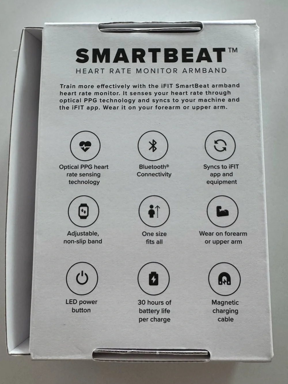 iFIT SmartBeat Heart Rate Monitor Armband Bluetooth Fitness Tracker w/ Charger